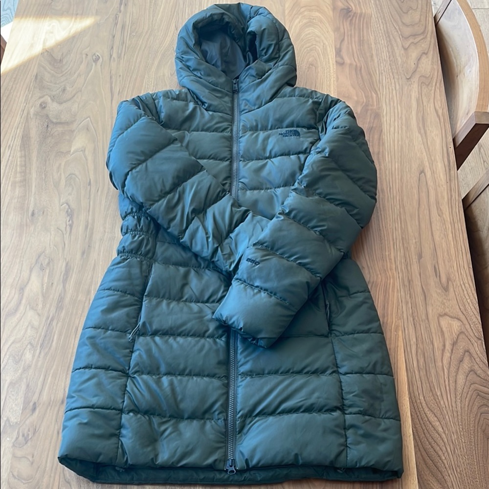 The North Face Green Hooded Puffer Coat